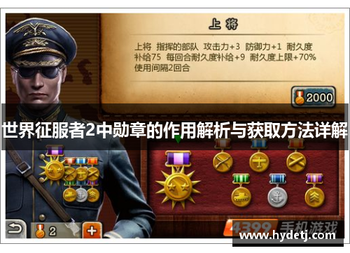 世界征服者2中勋章的作用解析与获取方法详解