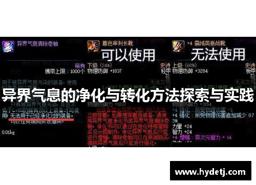 异界气息的净化与转化方法探索与实践